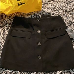 Black Button Up Mini Skirt